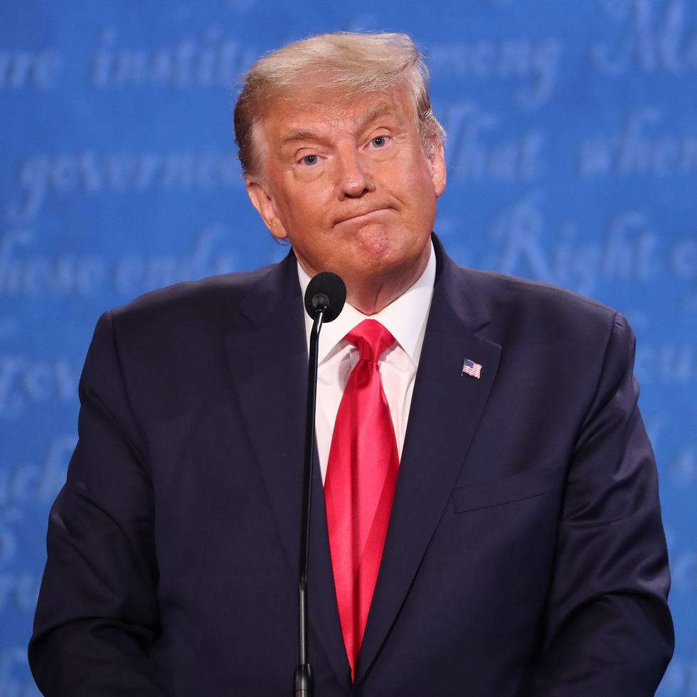 El presidente Donald Trump durante el debate presidencial en Nashville.