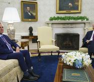 El presidente de la Cámara de Representantes, Kevin McCarthy, (izquierda) y el presidente Joe Biden se reunieron el lunes en la Casa Blanca. Aquí en una foto de principios de mes.