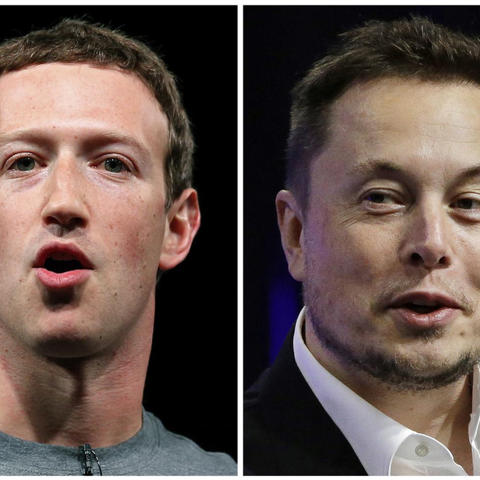 El director general de Facebook, Mark Zuckerberg (izquierda), y al CEO de Tesla y SpaceX, Elon Musk.