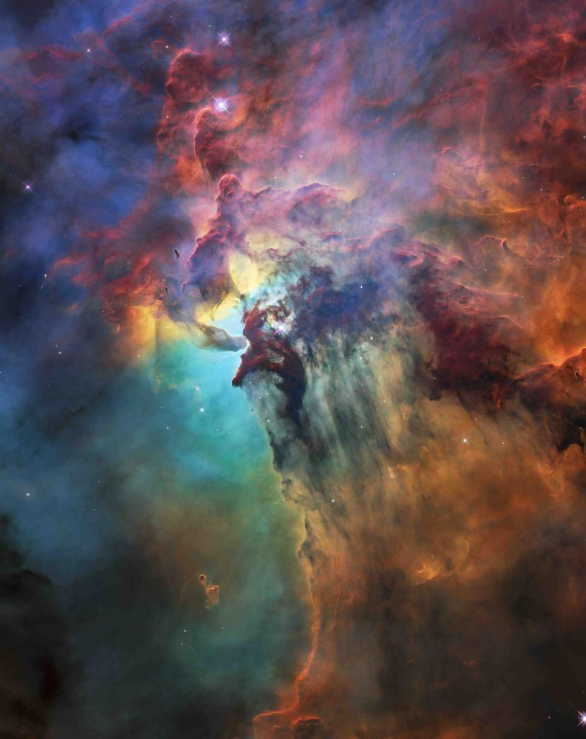 Foto facilitada por la Agencia Espacial Europea (ESA) de una vista de la nebulosa de la Laguna para celebrar el 28º aniversario del telescopio Hubble en el espacio. (EFE)
