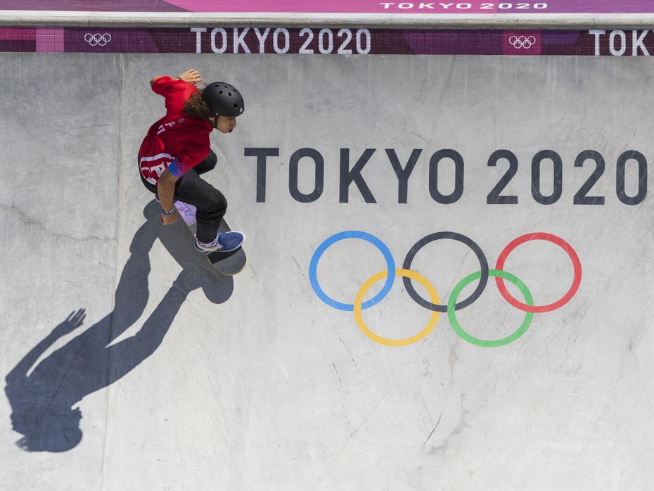 Steven Piñeiro compite en la modalidad de parque del deporte de la patineta de los Juegos Olímpicos de Tokio 2020, donde adelantó a la final y terminó en el sexto lugar el 4 de agosto.
