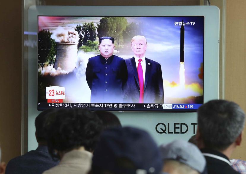 Los noticiarios de las dos Coreas están a la expectativa del encuentro entre Kim Jong-un y Donald Trump. (AP)