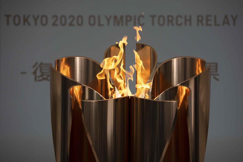 La llama olímpica durante una ceremonia en la ciudad de Fukushima, Japón. (AP)
