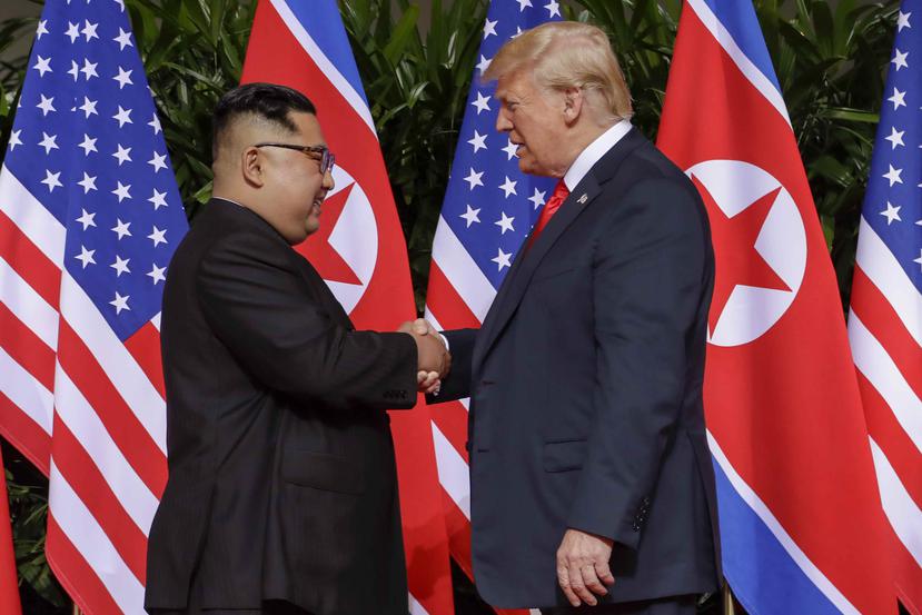Kim Jong-un (izq.) y Donald Trump, presidente de Corea del Norte y Estados Unidos respectivamente. (AP)
