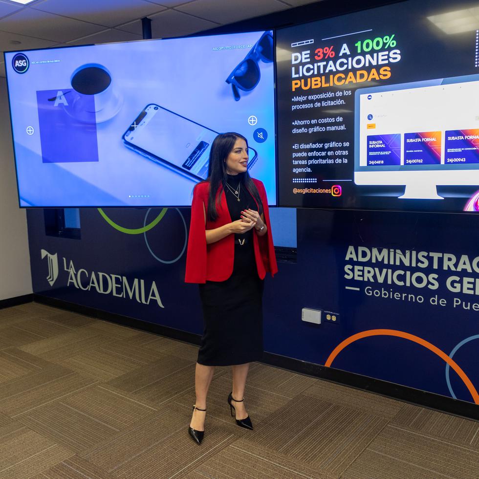 La administradora de la ASG y principal oficial de Compras del gobierno, Karla Mercado Rivera, explicó las tres herramientas con IA que han incorporado para lograr "mayores eficiencias".