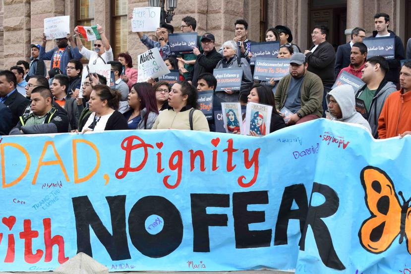 Personas indocumentadas se manifestaron el pasado 2 de febrero en el Capitolio de Texas, en Austin, Texas. (Archivo / EFE)