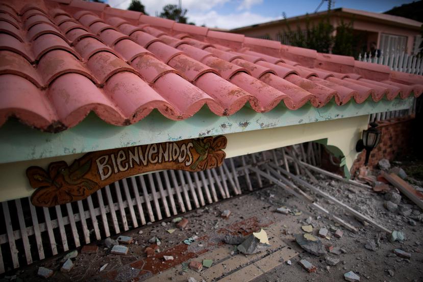 Una de las residencias que colapsó en Guánica tras el terremoto de 6.4 que afectó la región suroeste de Puerto Rico,  durante la madrugada del martes 8 de enero.
