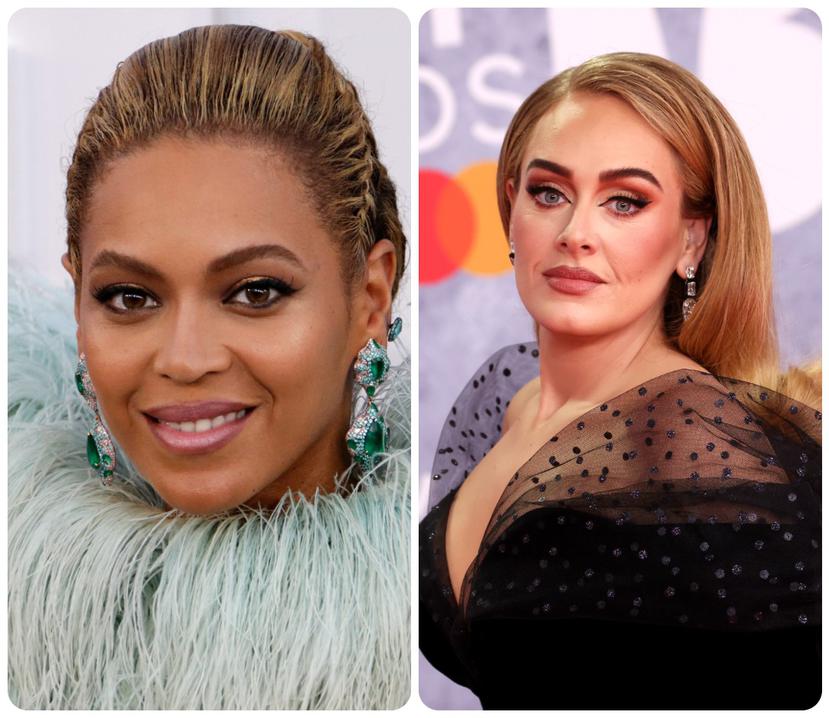 Lasn cantantes Beyoncé y Adele compiten hoy en los Grammy donde se espera que ganen varios premios.