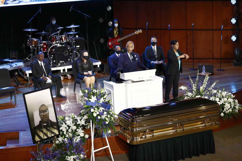 El reverendo Al Sharpton, encabezó el memorial de Floyd. (AP/Julio Cortez)