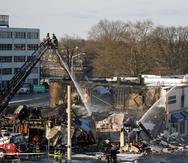 La escena después de la explosión en Rockville Centre, Long Island, Nueva York.