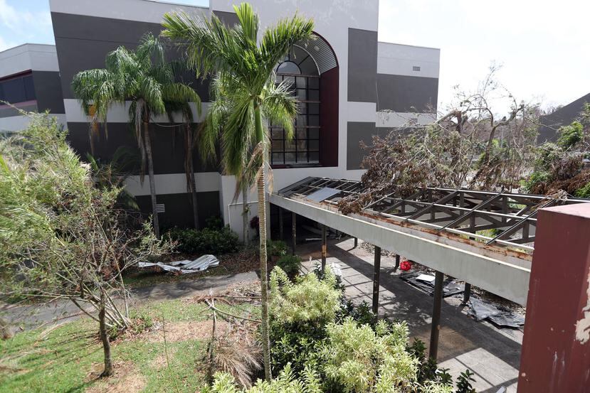 El Recinto de Carolina de la Universidad de Puerto Rico sufrió daños severos tras el paso del huracán María.