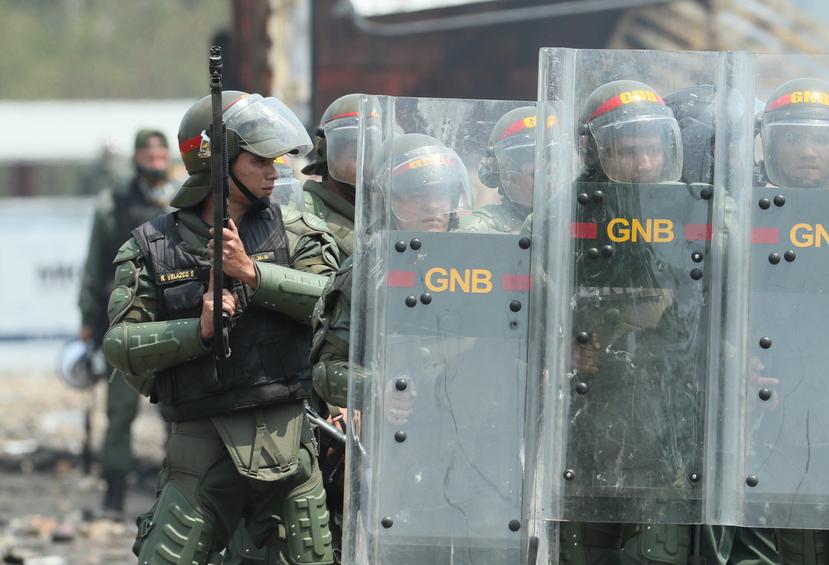 Es fuerte la presencia en las calles de Caracas de la Guardia Nacional Bolivariana. (EFE).