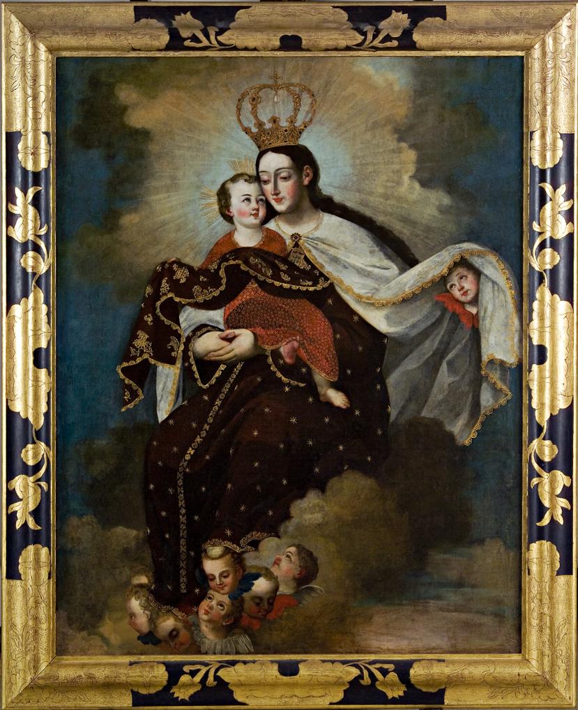 Autor desconocido (Escuela cuzqueña), Virgen del Carmen, ca. siglos XVII-XVIII, óleo sobre lienzo, Museo de Arte de Ponce. The Luis A. Ferré Foundation, Inc.