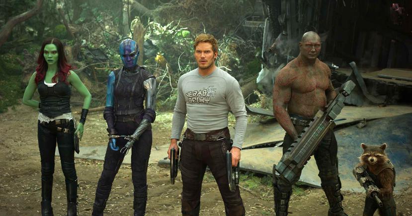 Los personajes de Gamora, Nebula, Star-Lord, Drax y Rocket, de Guardians of the Galaxy 2. (Marvel)