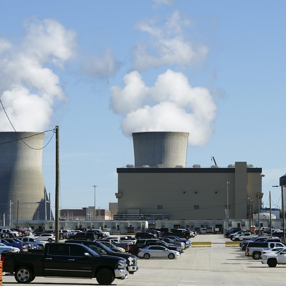 Vista de los reactores de la planta de energía nuclear Plant Vogtle de Georgia Power.