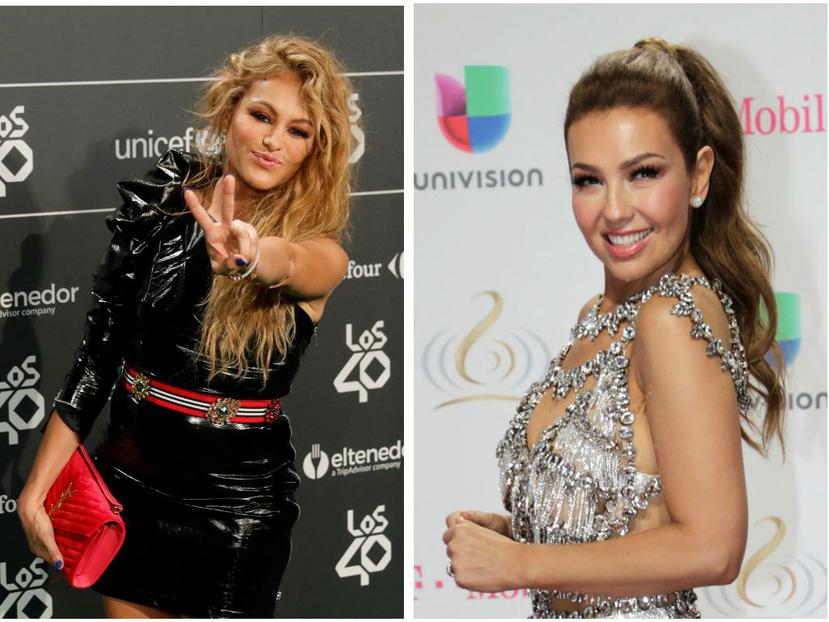 Paulina Rubio y Thalía comenzaron su rivalidad desde que eran adolescentes. (EFE y AP)