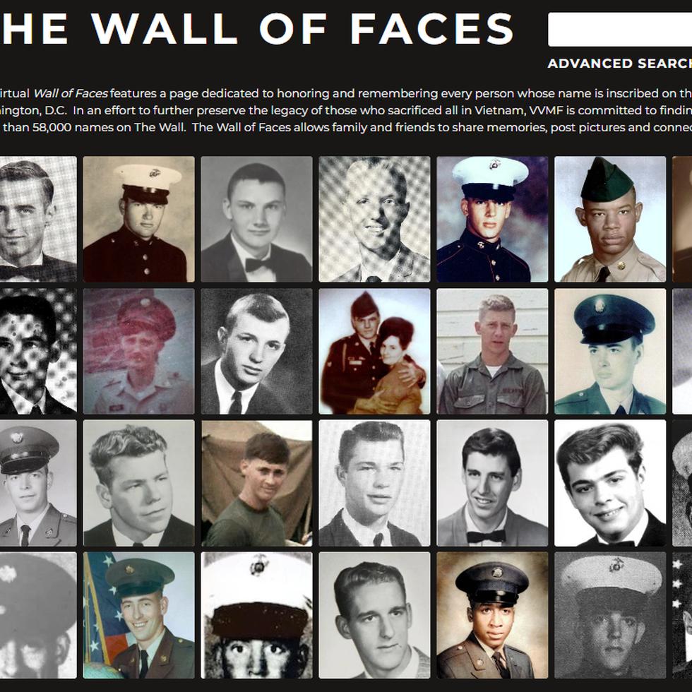 El sitio web busca poner rostro a todas las personas nombradas en el Vietnam Veterans Memorial en Washington DC.