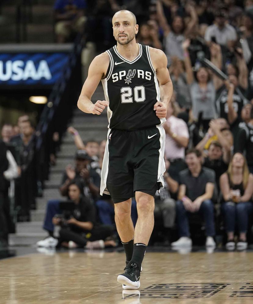 Manu Ginóbili con los Spurs el pasado abril. (AP)
