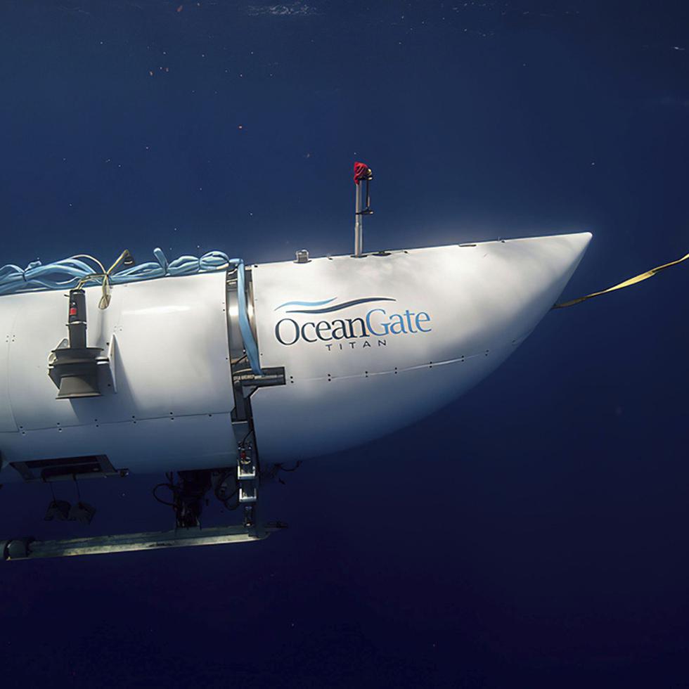 En esta imagen, proporcionada por OceanGate Expeditions, se muestra el sumergible llamado Titan utilizado para visitar el lugar del hundimiento del Titanic.