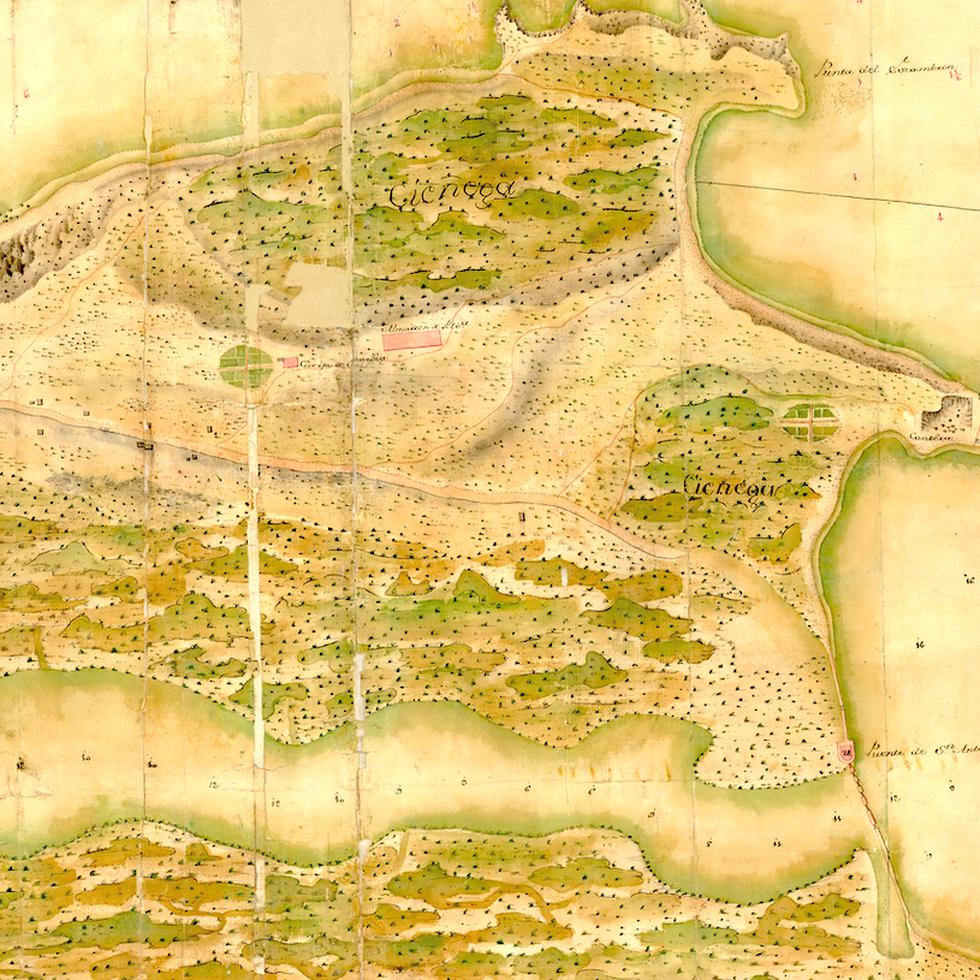 Ciénaga del Escambrón, cartografiada por Tomás O´Daly en 1772.