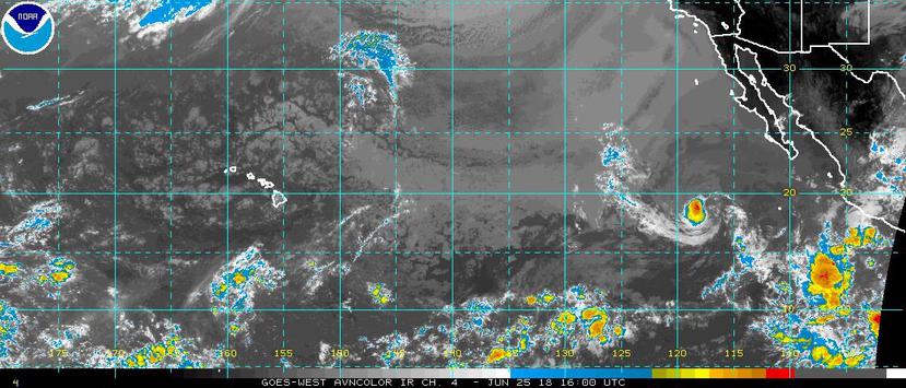 Daniel es el cuarto ciclón tropical de la temporada en el Pacífico, tras Aletta, Bud y Carlotta.  (NOAA)