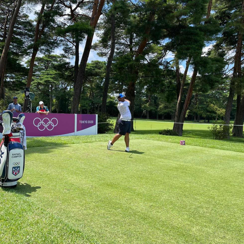 El golfista boricua Rafa Campos durante una sesión de entrenamiento previo a su participación en los Juegos de Tokio.