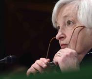 Janet Yellen, presidenta de la Reserva Federal ante una audiencia en el Congreso. (AP)
