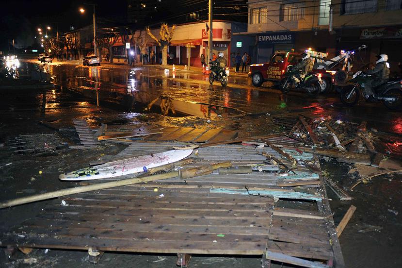 Calle de Valparaiso, Chile, afectada por el terremoto.