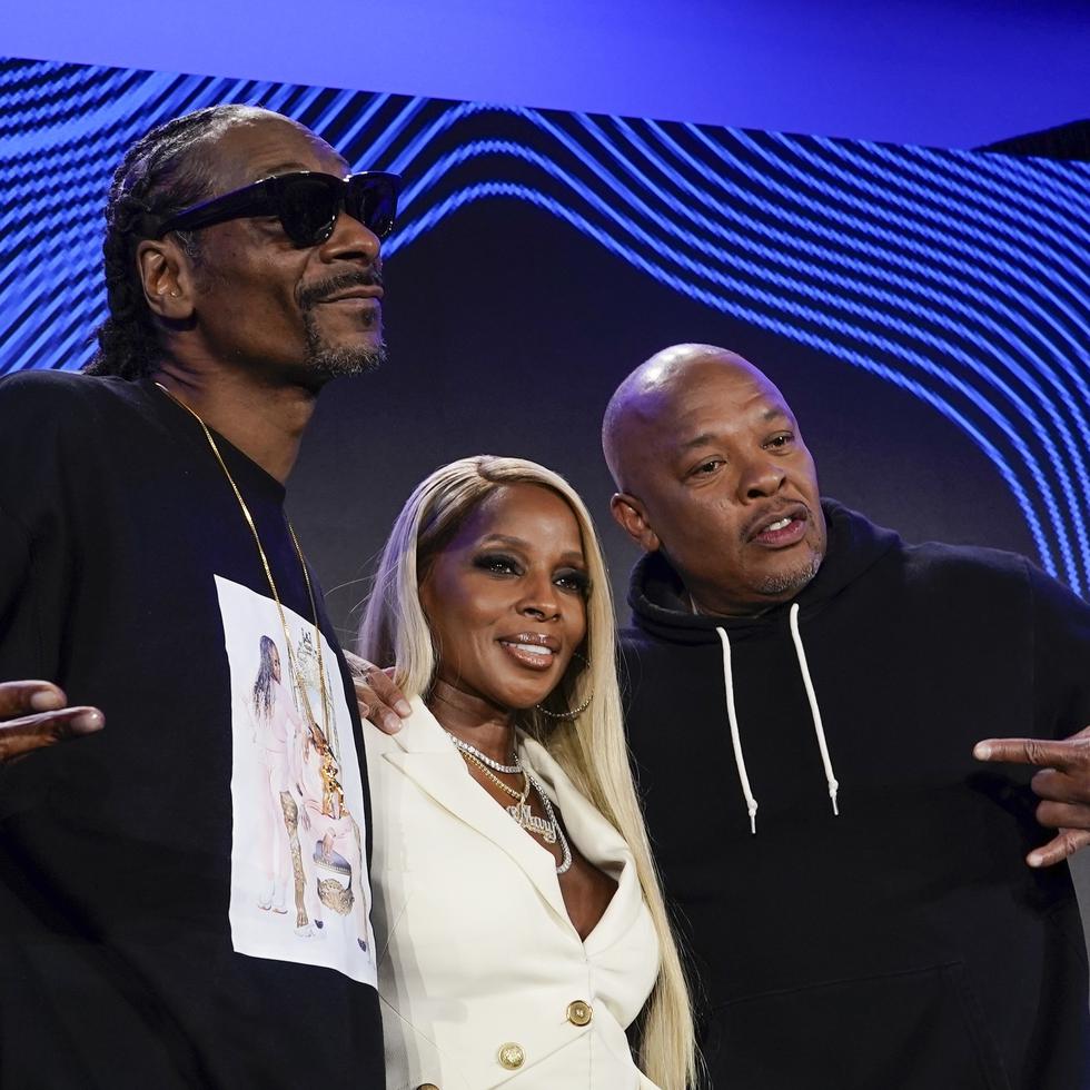 Snoop Dogg, Mary J. Blige y Dr. Dre son parte el espectáculo de medio tiempo del Super Bowl LVI en Los Ángeles.