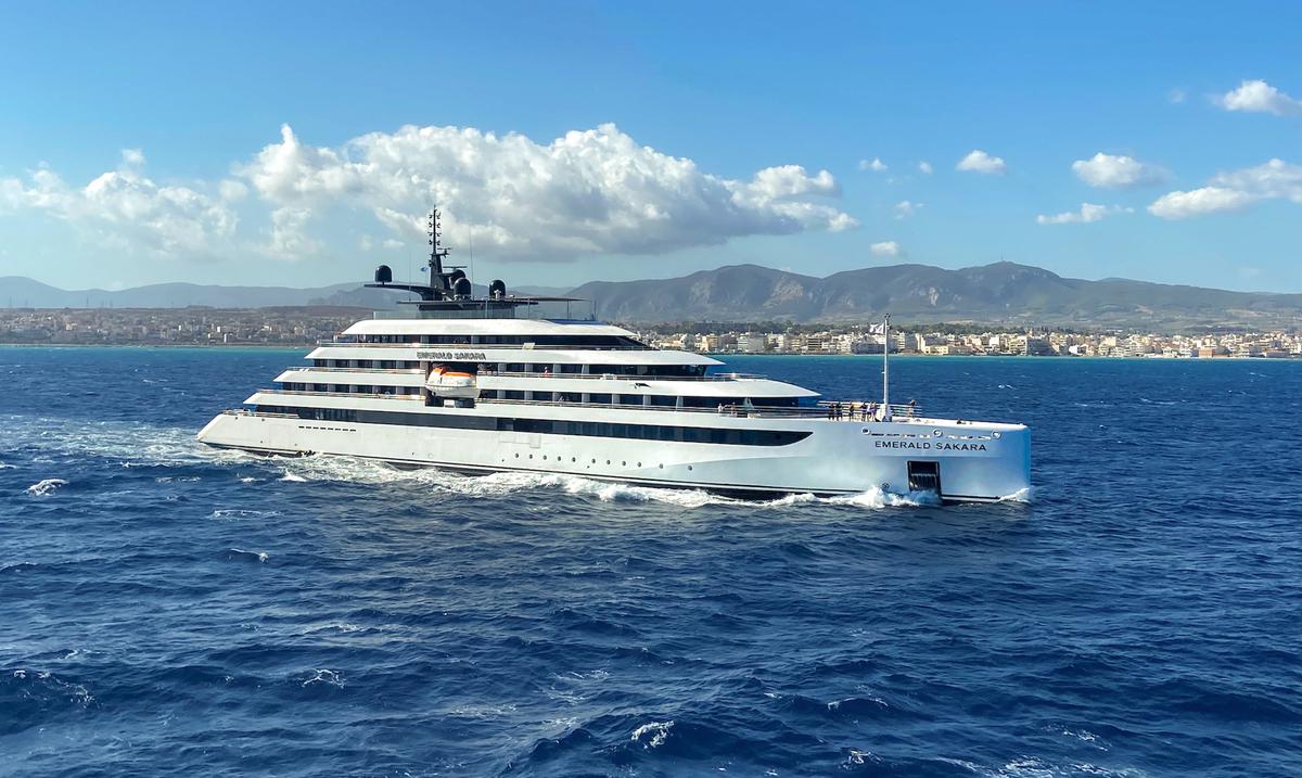 This is the new Emerald Sakara, the eponymous cruise ship in San Juan