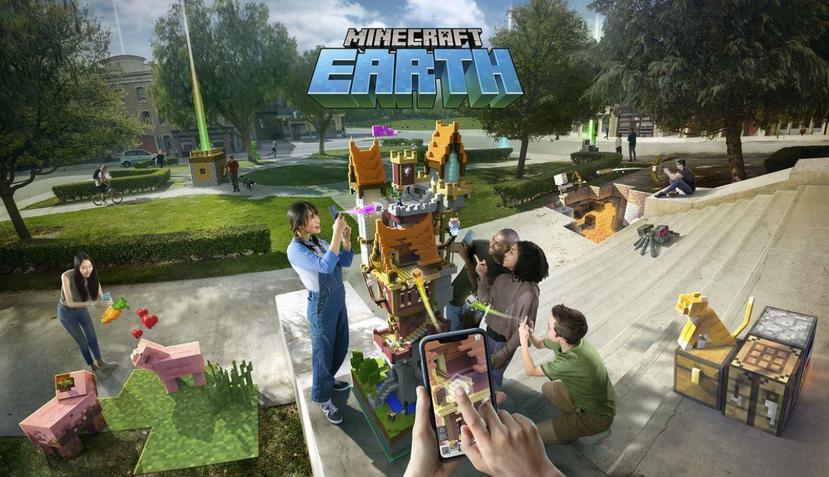Con una modalidad similar a Pokémon Go, Minecraft Earth utiliza la tecnología de realidad aumentada y el mundo real como escenario para el juego (Twitter/ @Minecraft)
