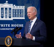 El presidente de EE.UU., Joe Biden, participa en una rueda de prensa sobre la respuesta al huracán Ida, este 2 de septiembre de 2021, en la Casa Blanca, Washington. EFE/Michael Reynolds
