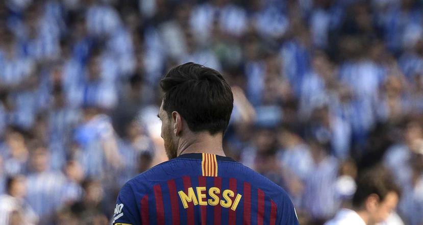El delantero argentino del Barcelona Lionel Messi durante el partido contra la Real Sociedad en San Sebastián, el sábado 15 de septiembre de 2018. (AP/José Ignacio Unanue)