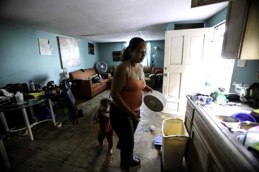 Eleida Torres, quien llegó a Florida en 2013, procedente de Morovis, vive junto a otras siete personas en una casa móvil que compró por cerca de $2,000 y que ubicó en un terreno por el que paga $550 de alquiler. (Especial / Carla D. Martínez)