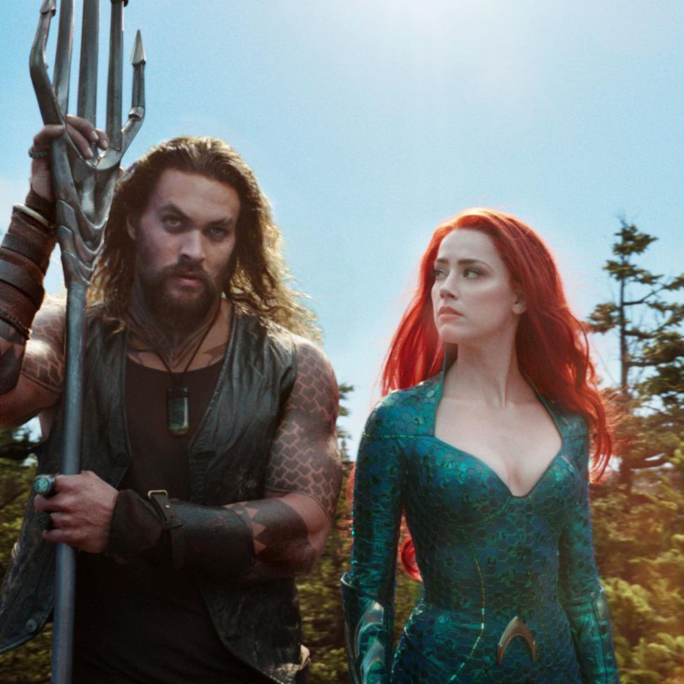 Jason Momoa, a la izquierda, y Amber Heard, regresarán este año en la película "Aquaman and the Lost Kingdom".