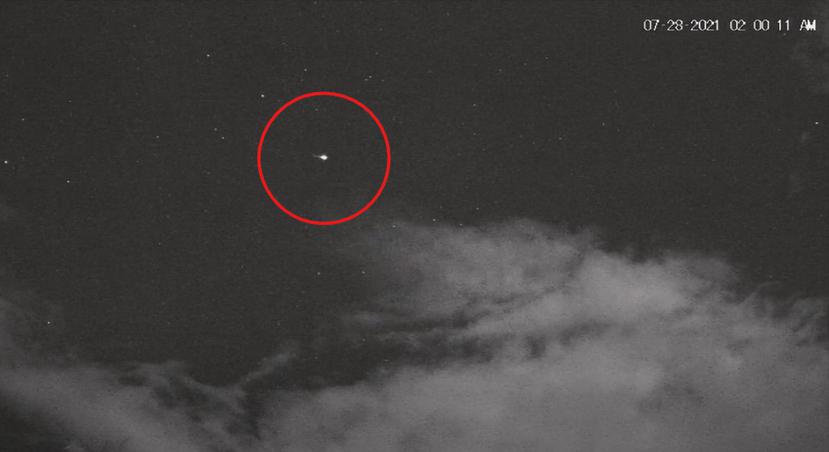Captura de un meteoro que fue visible a través de un video que logró la Sociedad de Astronomía del Caribe.