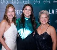 Estreno de la película "La Pecera". Las actrices Isel Rodríguez y Magali Carrasquillo, junto a la cineasta Glorimar Marrero.