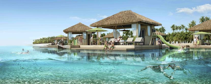 Las cabañas de Coco Beach Overwater, en Bahamas, tendrán su chorrera privada para deslizarte directamente 
al mar. (Suministrada)