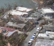Vista parcial de Patillas tras el huracán María.