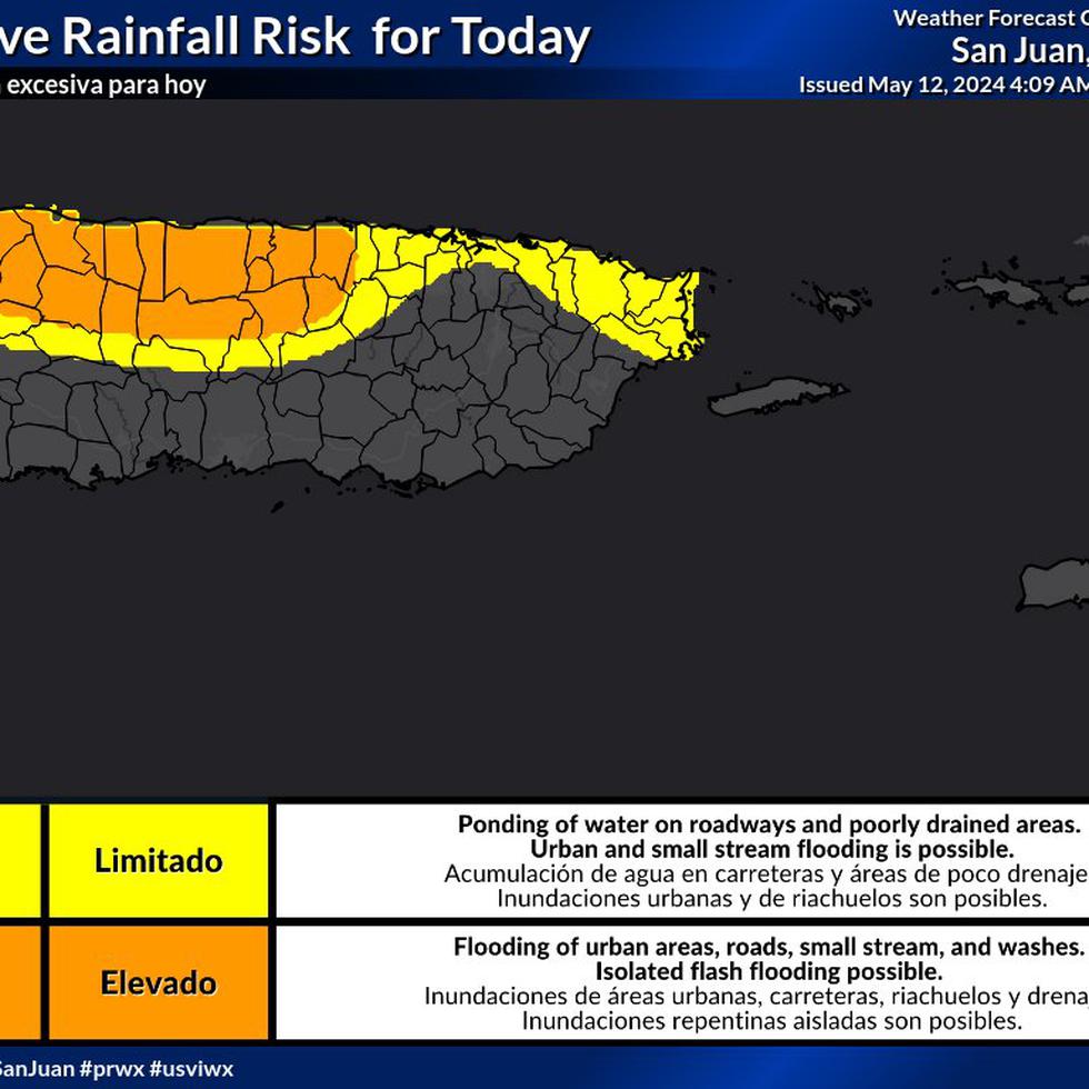 Se suma el calor al riesgo de lluvia para la costa norte de Puerto Rico