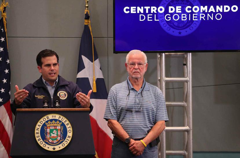 El gobernador Ricardo Rosselló y el secretario del DSP, Héctor Pesquera. (GFR Media)