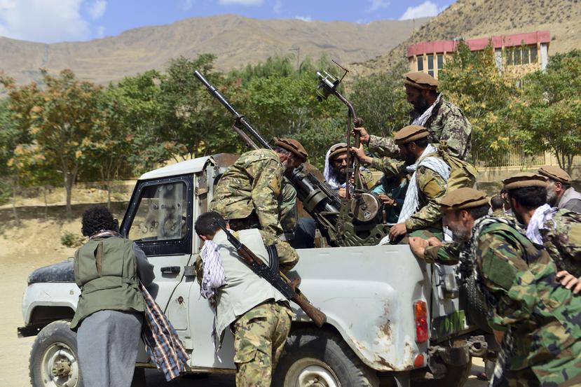 Combatientes opositores al Talibán en la provincia Panshir, en Afganistán.