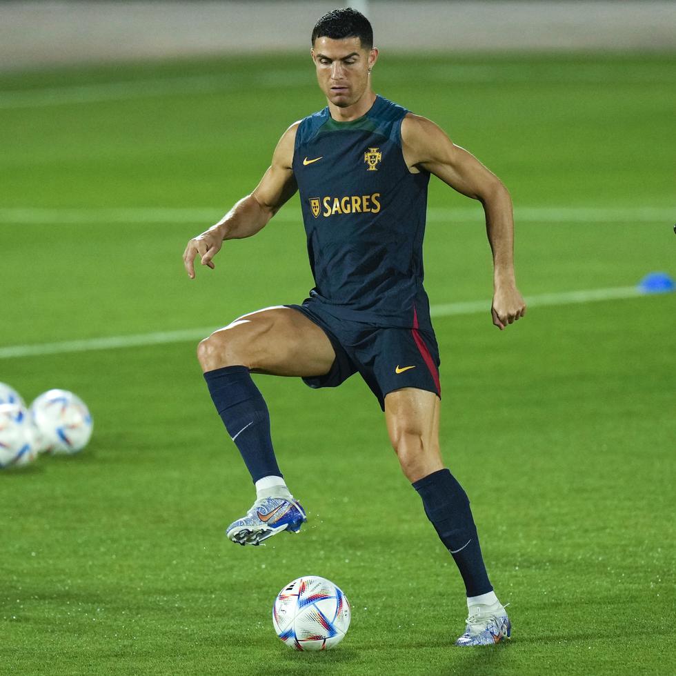 Cristiano Ronaldo durante un entrenamiento de Portugal en el Mundial, el jueves 8 de diciembre.