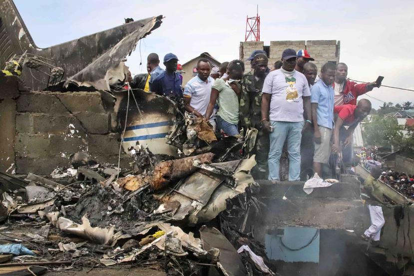 El avión cayó sobre viviendas cerca del aeropuerto de Goma en la provincia de Kivu del Norte. (AP)