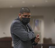 El exboxeador Juanma López presente en la vista preliminar en su contra por cargos de violencia de género.