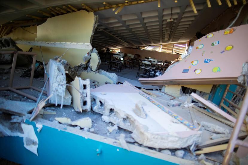 La escuela intermedia Agripina Seda, en Guánica, se desplomó durante el terremoto de magnitud 6.4 ocurrido el pasado 7 de enero.