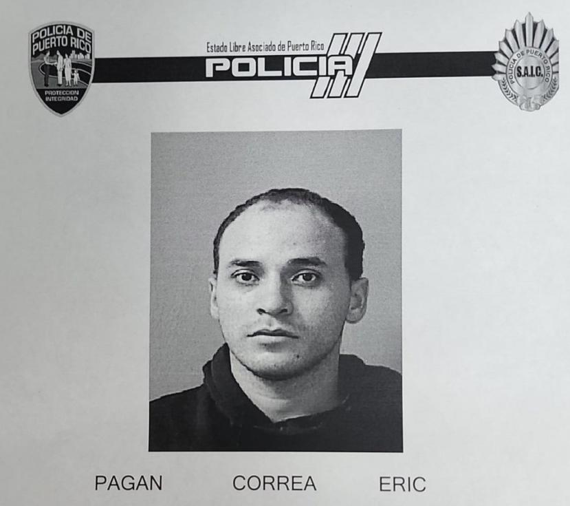 Ficha de Eric Pagán Correa suministrada por el Negociado de la Policía.
