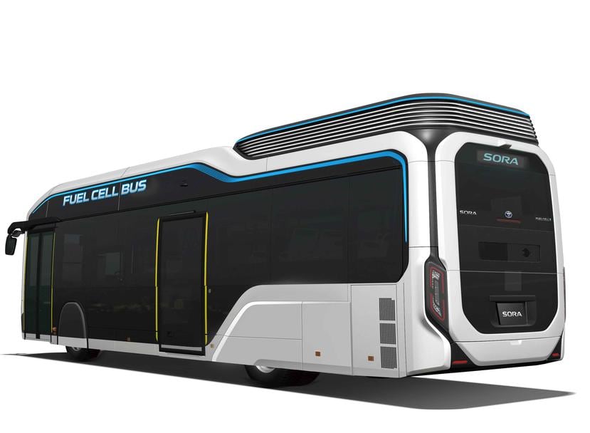 El Sora Fuel Cell Bus es un autobús público que utiliza como combustible una celda de hidrógeno, una de las tecnologías más limpias en la industria.