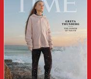 La foto distribuida por Time muestra a Greta Thunberg, la "persona del año" más joven de la revista, miércoles 11 de diciembre de 2019. El subtítulo debajo del nombre dice "el poder de la juventud". (Time via AP)