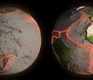 Líneas de falla de la Tierra entre placas tectónicas. (Shutterstock)